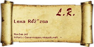 Lexa Rózsa névjegykártya
